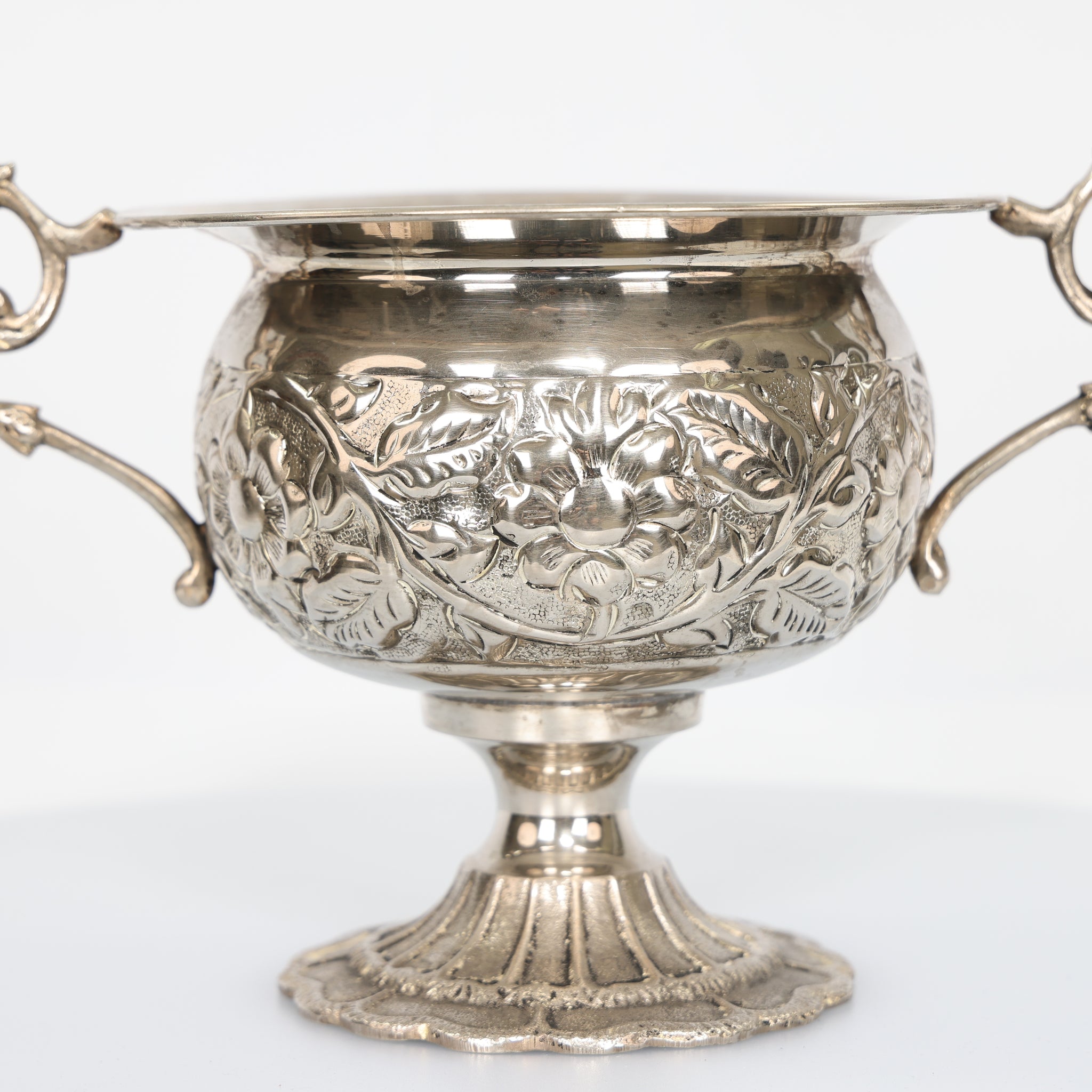Silver Sugar Bowl with Glass Insert