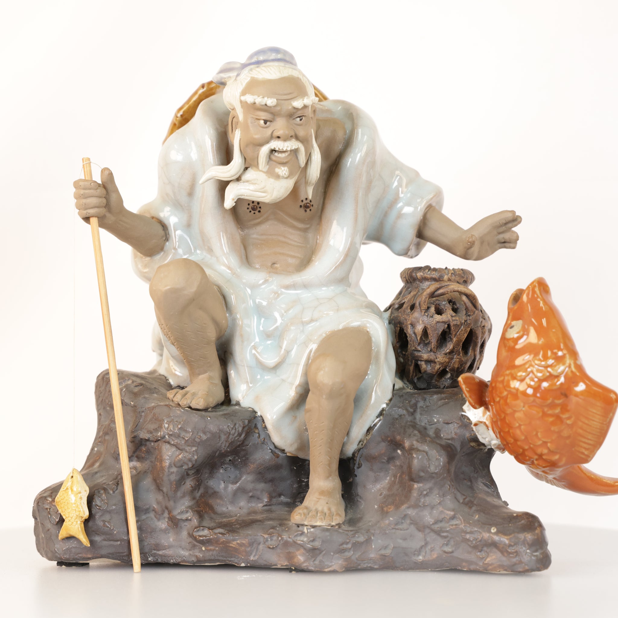 Chinese Shiwan Mudman Fisherman Figurine